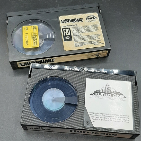 Vintage Betamax Earthquake 1981 & Hurricane 1985 Movies 2 Tapes in Sleeve - Picture 6 of 6